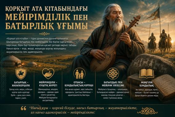Қорқыт ата кітабындағы мейірімділік пен батырлық ұғымы
